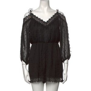 Zimmermann Black long sleeve romper playsuit size 0